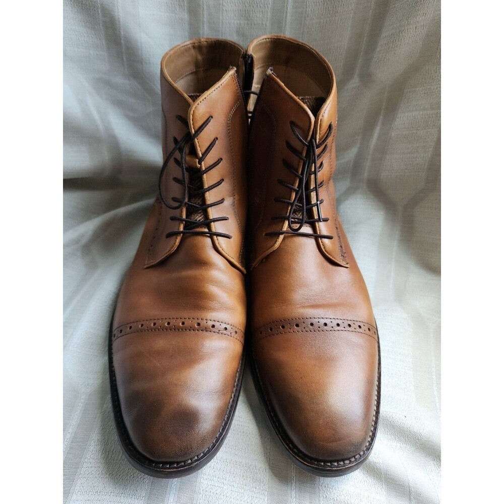 Kenneth Cole Kevin Leather Mens Lace-up Boot Size 13